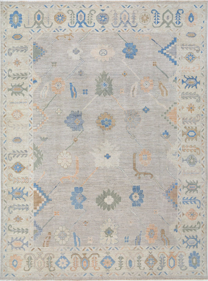 Hand Knotted Oushak Wool Rug 9' 2" x 11' 11" - No. AT67569