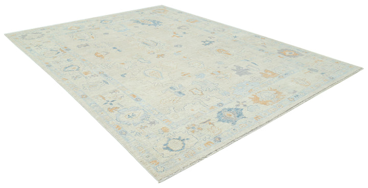 Hand Knotted Oushak Wool Rug 8' 11" x 11' 9" - No. AT44450