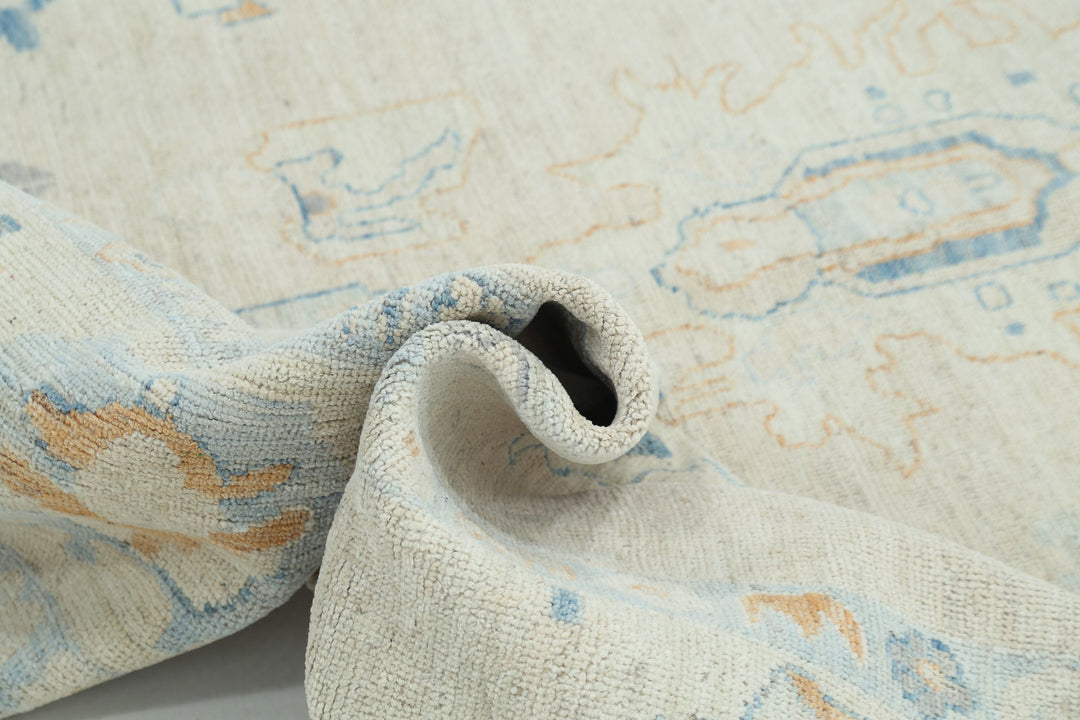 Hand Knotted Oushak Wool Rug 8' 11" x 11' 9" - No. AT44450