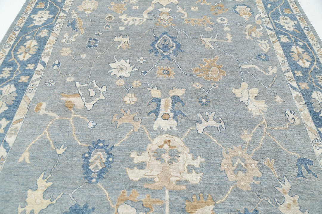 Hand Knotted Oushak Wool Rug 8' 0" x 9' 10" - No. AT64238