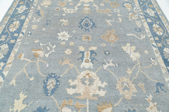 Hand Knotted Oushak Wool Rug 8' 0" x 9' 10" - No. AT64238