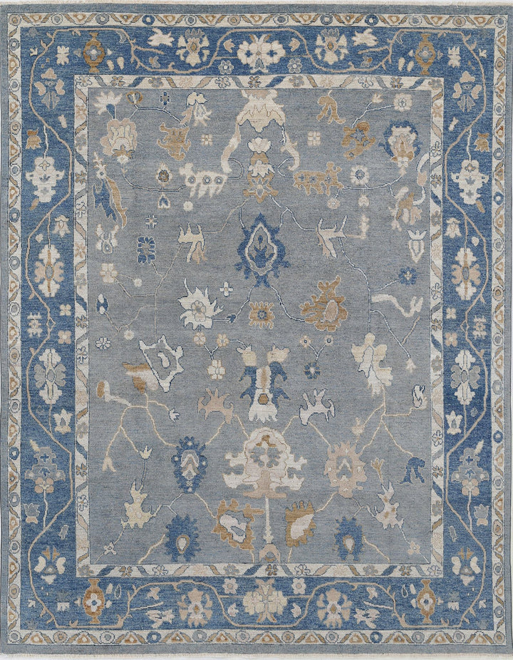 Hand Knotted Oushak Wool Rug 8' 0" x 9' 10" - No. AT64238