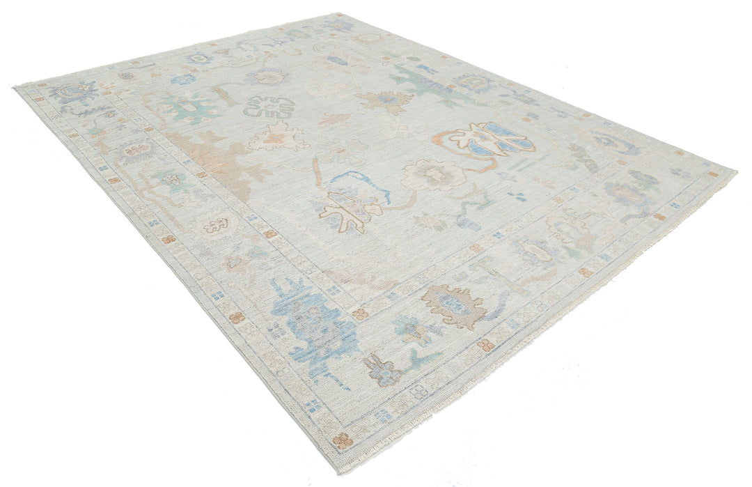 Hand Knotted Oushak Wool Rug 7' 8" x 10' 0" - No. AT15665