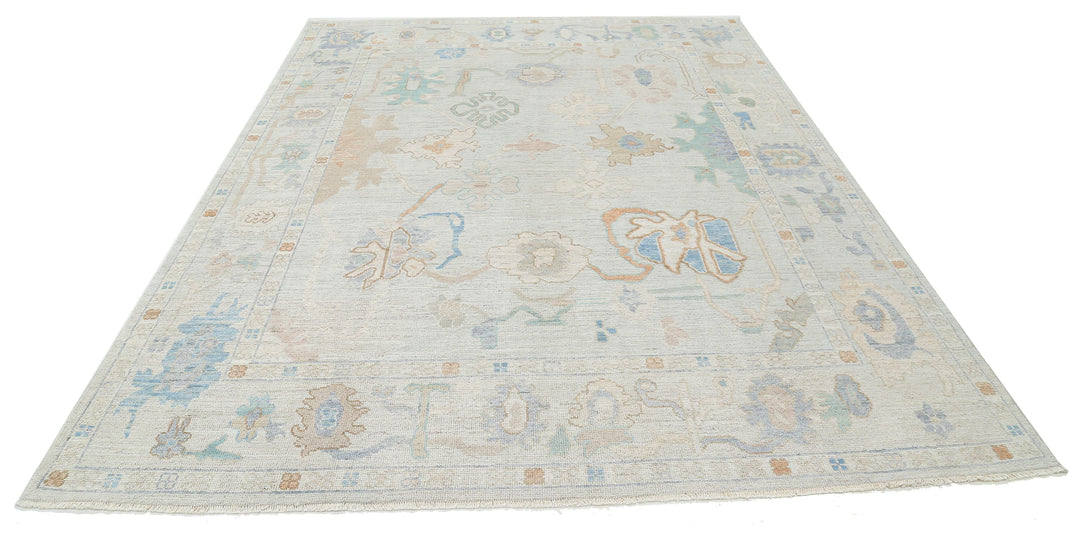 Hand Knotted Oushak Wool Rug 7' 8" x 10' 0" - No. AT15665