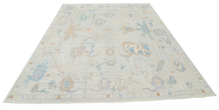 Hand Knotted Oushak Wool Rug 7' 8" x 10' 0" - No. AT15665