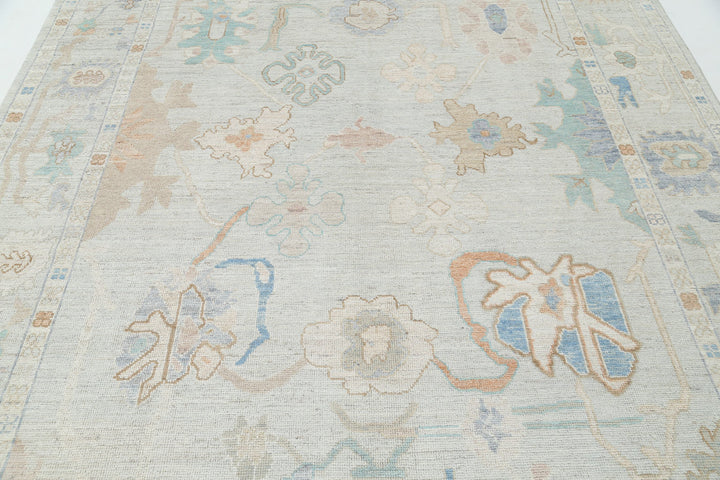 Hand Knotted Oushak Wool Rug 7' 8" x 10' 0" - No. AT15665