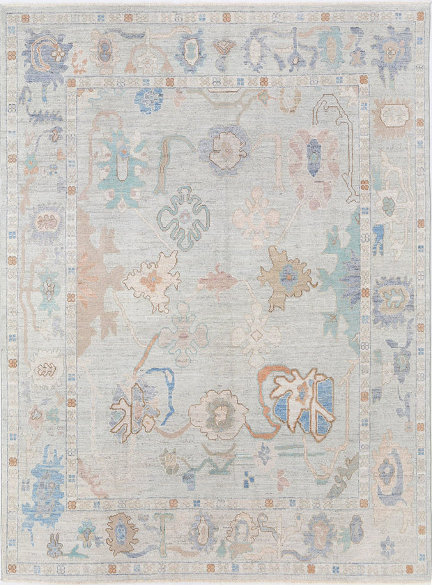 Hand Knotted Oushak Wool Rug 7' 8" x 10' 0" - No. AT15665