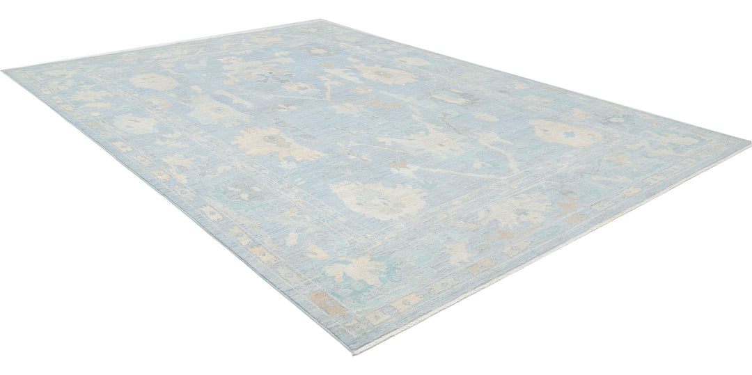 Hand Knotted Oushak Wool Rug 11' 11" x 13' 10" - No. AT70417