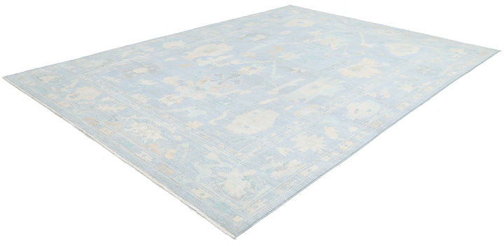 Hand Knotted Oushak Wool Rug 11' 11" x 13' 10" - No. AT70417