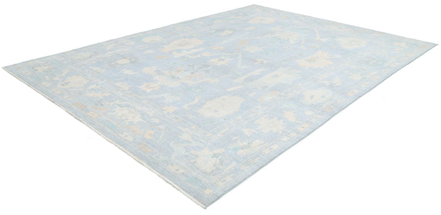 Hand Knotted Oushak Wool Rug 11' 11" x 13' 10" - No. AT70417