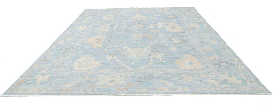 Hand Knotted Oushak Wool Rug 11' 11" x 13' 10" - No. AT70417
