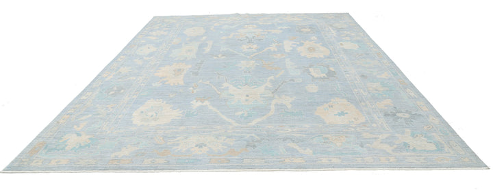 Hand Knotted Oushak Wool Rug 11' 11" x 13' 10" - No. AT70417