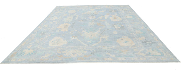 Hand Knotted Oushak Wool Rug 11' 11" x 13' 10" - No. AT70417