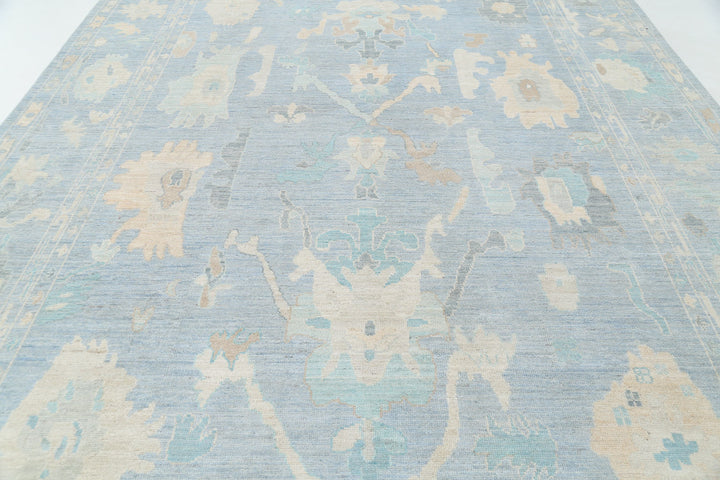 Hand Knotted Oushak Wool Rug 11' 11" x 13' 10" - No. AT70417