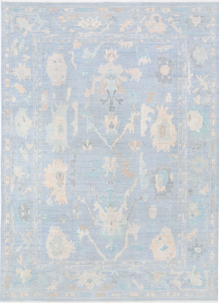 Hand Knotted Oushak Wool Rug 11' 11" x 13' 10" - No. AT70417