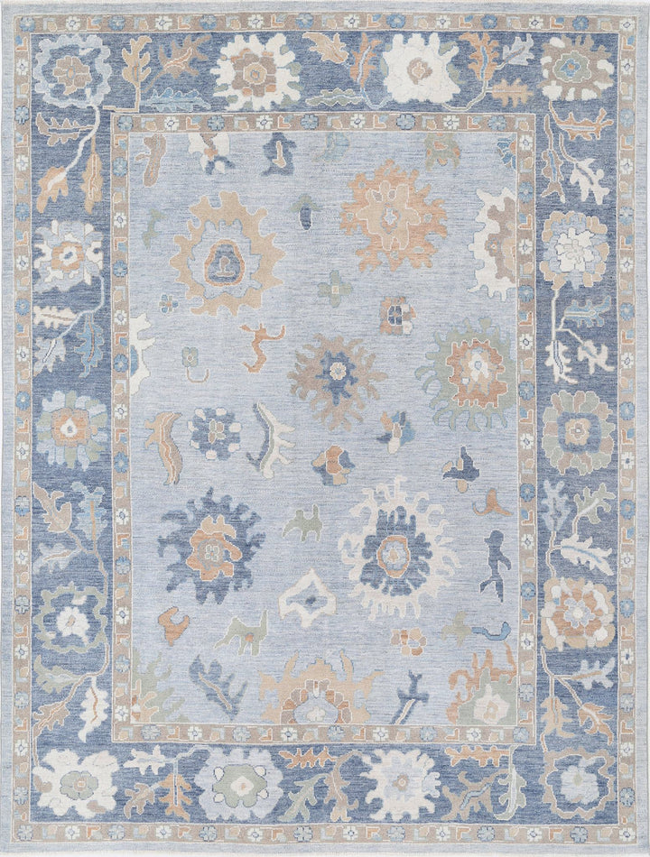 Hand Knotted Oushak Wool Rug 9' 2" x 12' 3" - No. AT29562