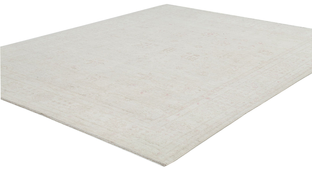 Hand Knotted Oushak Wool Rug 8' 9" x 11' 6" - No. AT49696