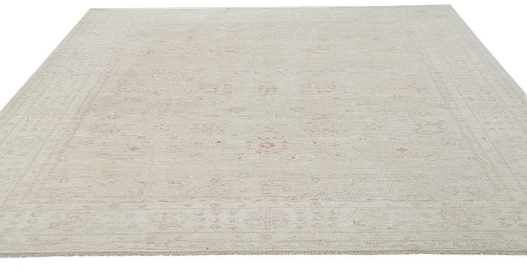 Hand Knotted Oushak Wool Rug 8' 9" x 11' 6" - No. AT49696