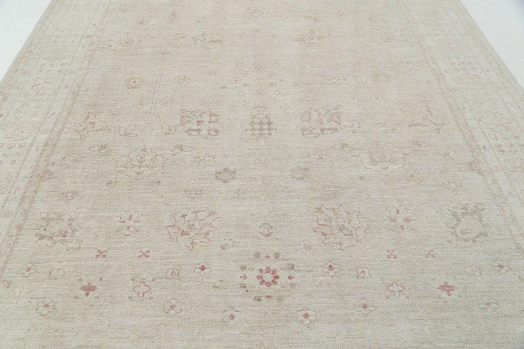 Hand Knotted Oushak Wool Rug 8' 9" x 11' 6" - No. AT49696