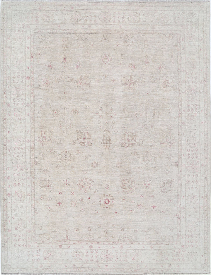 Hand Knotted Oushak Wool Rug 8' 9" x 11' 6" - No. AT49696