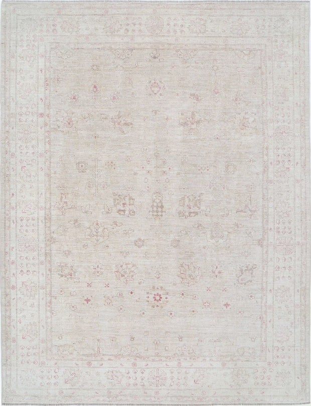 Hand Knotted Oushak Wool Rug 8' 9" x 11' 6" - No. AT49696