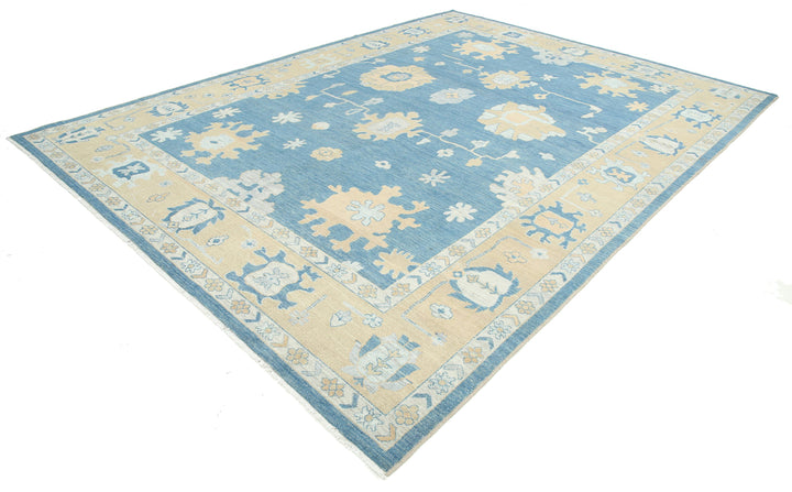 Hand Knotted Oushak Wool Rug 9' 10" x 13' 8" - No. AT49636