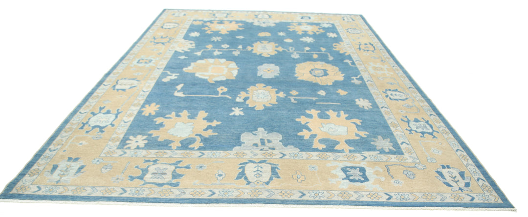 Hand Knotted Oushak Wool Rug 9' 10" x 13' 8" - No. AT49636