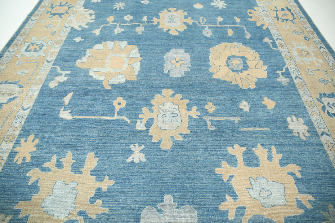 Hand Knotted Oushak Wool Rug 9' 10" x 13' 8" - No. AT49636