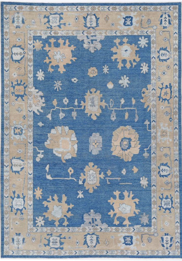 Hand Knotted Oushak Wool Rug 9' 10" x 13' 8" - No. AT49636