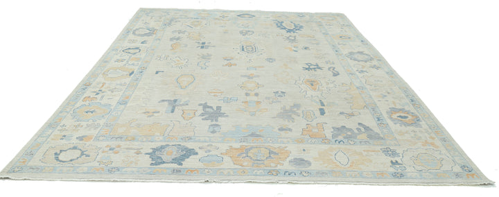 Hand Knotted Oushak Wool Rug 9' 11" x 13' 9" - No. AT21571