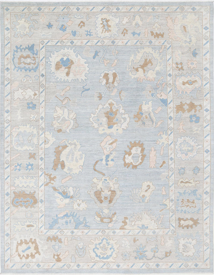 Hand Knotted Oushak Wool Rug 8' 2" x 10' 1" - No. AT60482