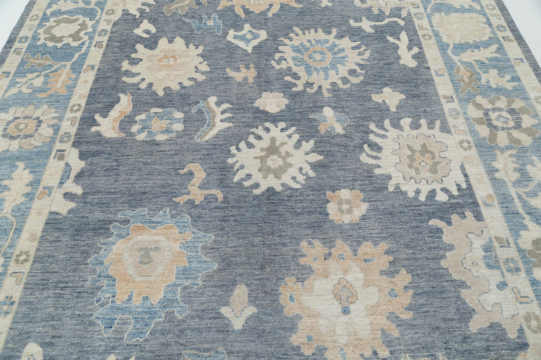 Hand Knotted Oushak Wool Rug 8' 0" x 9' 10" - No. AT61468