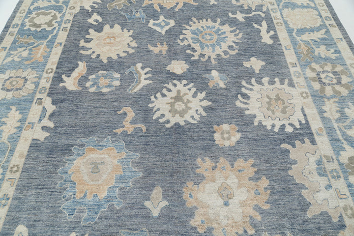Hand Knotted Oushak Wool Rug 8' 0" x 9' 10" - No. AT61468