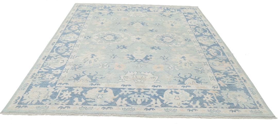 Hand Knotted Oushak Wool Rug 8' 2" x 9' 10" - No. AT48065
