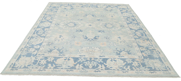 Hand Knotted Oushak Wool Rug 8' 2" x 9' 10" - No. AT48065