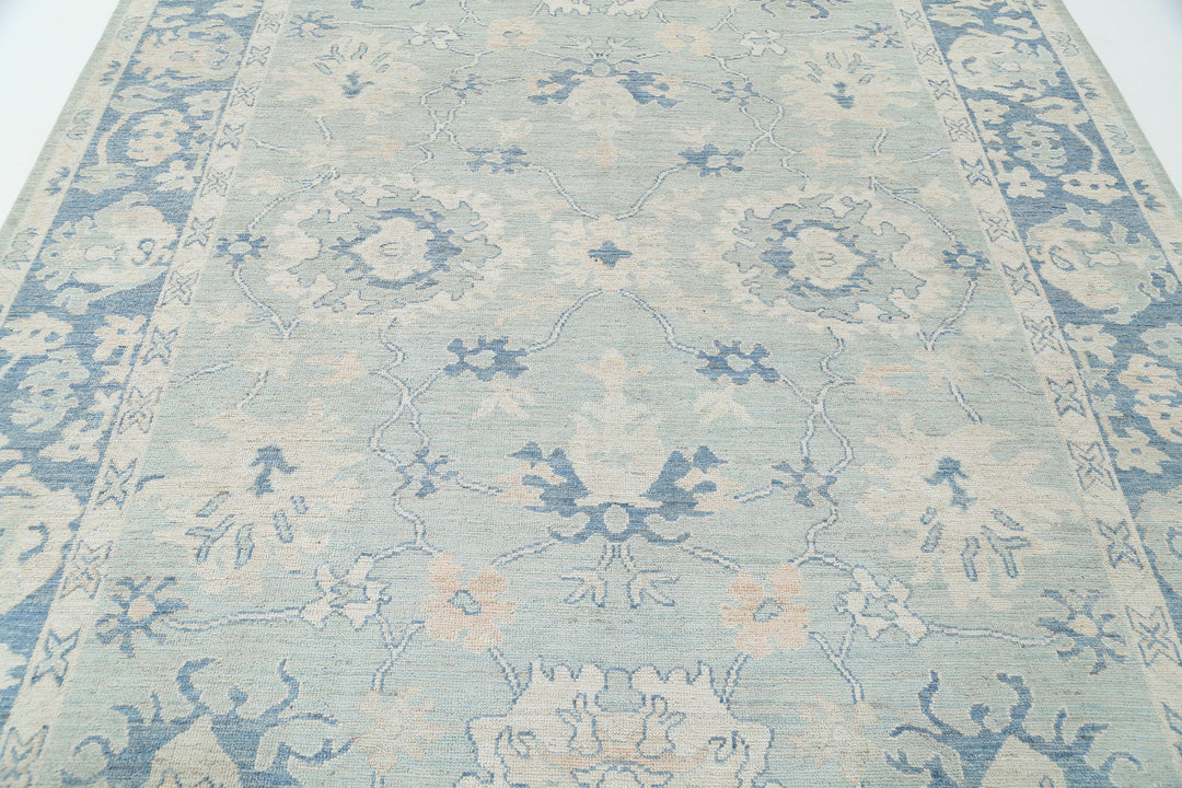 Hand Knotted Oushak Wool Rug 8' 2" x 9' 10" - No. AT48065