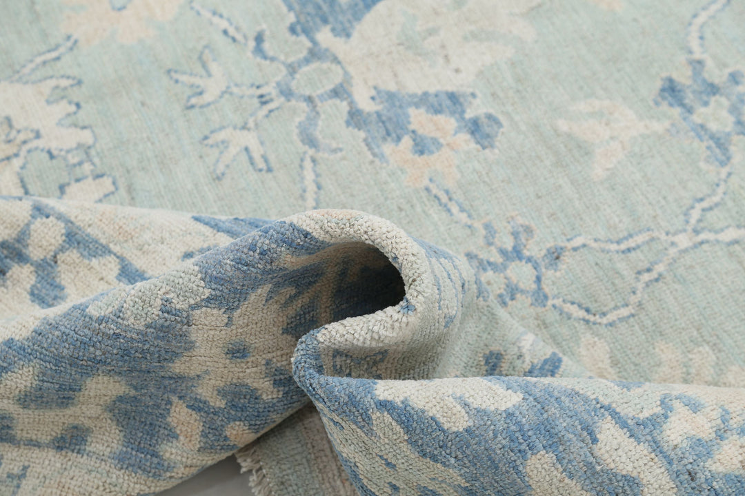 Hand Knotted Oushak Wool Rug 8' 2" x 9' 10" - No. AT48065