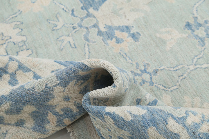 Hand Knotted Oushak Wool Rug 8' 2" x 9' 10" - No. AT48065