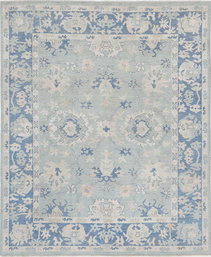 Hand Knotted Oushak Wool Rug 8' 2" x 9' 10" - No. AT48065