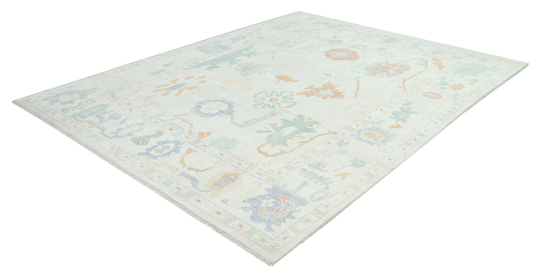 Hand Knotted Oushak Wool Rug 9' 0" x 11' 11" - No. AT66354