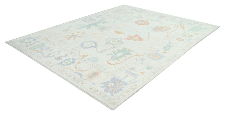 Hand Knotted Oushak Wool Rug 9' 0" x 11' 11" - No. AT66354