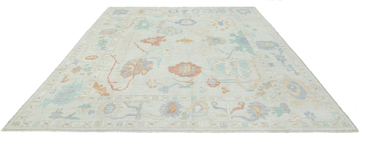 Hand Knotted Oushak Wool Rug 9' 0" x 11' 11" - No. AT66354