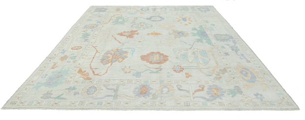 Hand Knotted Oushak Wool Rug 9' 0" x 11' 11" - No. AT66354
