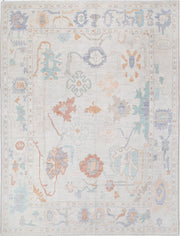 Hand Knotted Oushak Wool Rug 9' 0" x 11' 11" - No. AT66354