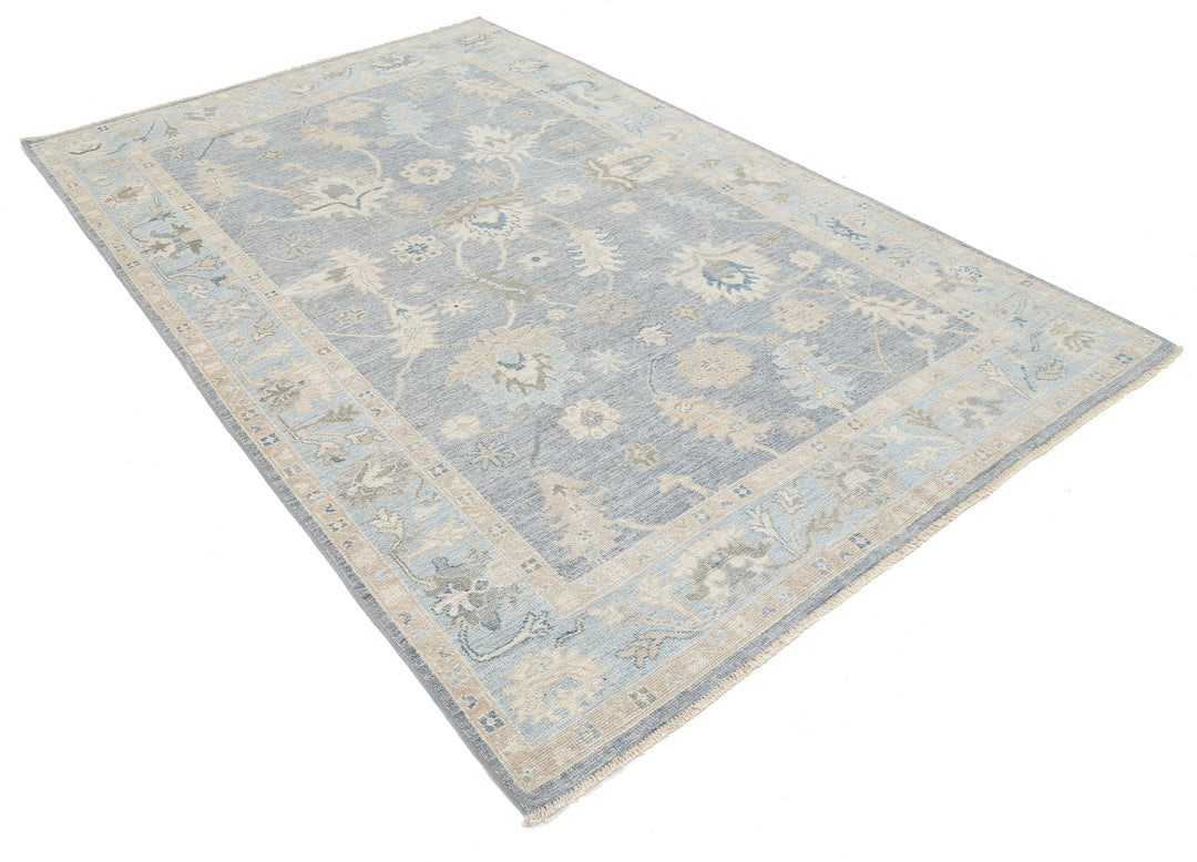 Hand Knotted Oushak Wool Rug 5' 10" x 9' 0" - No. AT31601