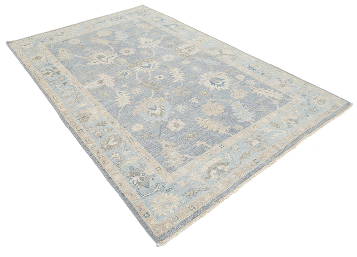 Hand Knotted Oushak Wool Rug 5' 10" x 9' 0" - No. AT31601