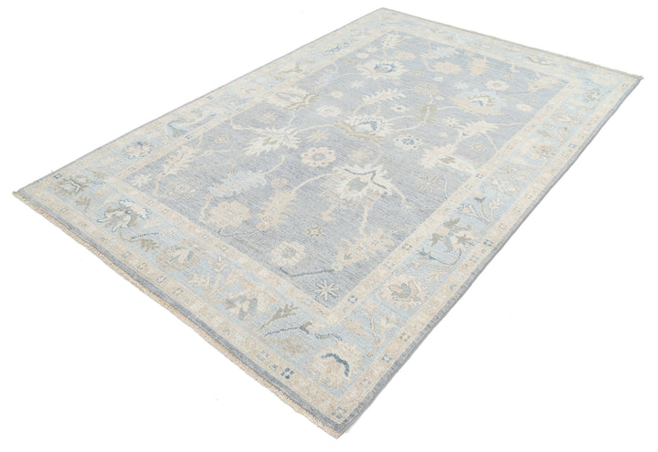 Hand Knotted Oushak Wool Rug 5' 10" x 9' 0" - No. AT31601