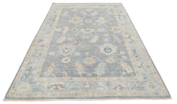 Hand Knotted Oushak Wool Rug 5' 10" x 9' 0" - No. AT31601