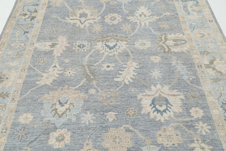 Hand Knotted Oushak Wool Rug 5' 10" x 9' 0" - No. AT31601