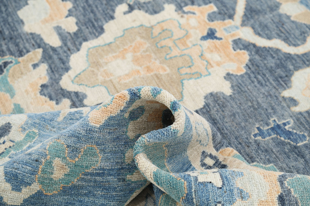 Hand Knotted Oushak Wool Rug 8' 11" x 11' 7" - No. AT14802